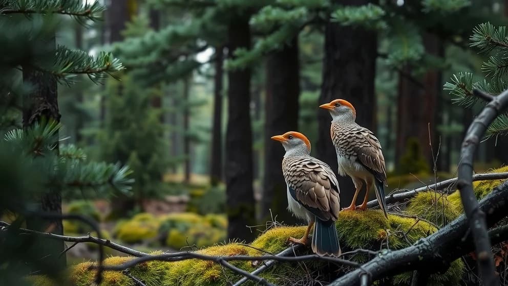 Krook och tjäder i svenska skogar